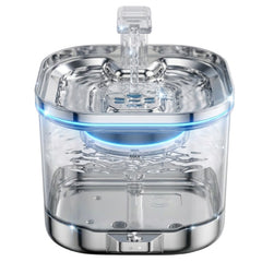 Healthier pet water fountain for cats and dogs featuring a transparent ABS bowl and safe 304 stainless steel, available with free shipping.