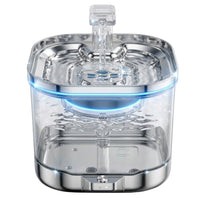 Healthier pet water fountain for cats and dogs featuring a transparent ABS bowl and safe 304 stainless steel, available with free shipping.